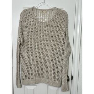 Hollister Open Knit Crochet Style Sweater Cream Ivory Women's Sz XS/S